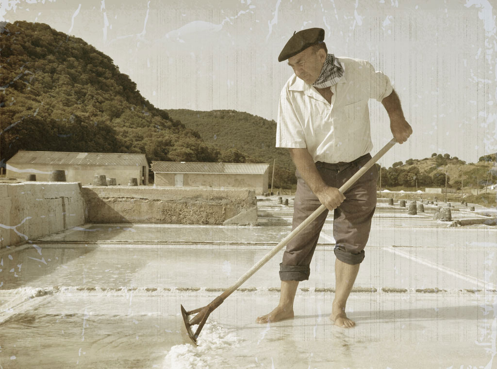 Producción artesanal de sal de manantial